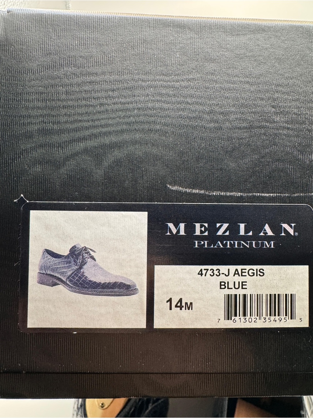 Mezlan Platinum Blue Crocodile Dress Shoes Size 14 - Picture 7 of 7